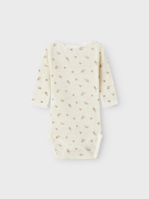 Name It - Wool Body Snow White Small flowers, baby, merino wool