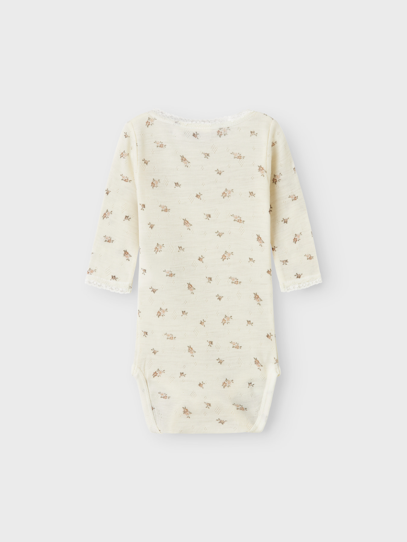 Name It - Wool Body Snow White Small flowers, baby, merino wool
