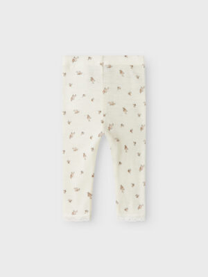 Name It - Wool leggings, pants, Snow White Small flowers, baby, merino wool