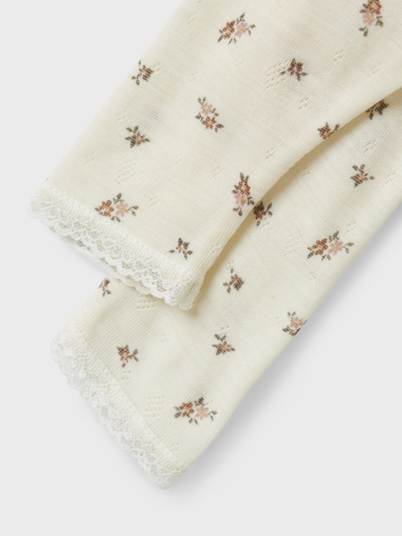 Name It - Wool leggings, pants, Snow White Small flowers, baby, merino wool