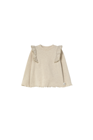 Cozmo - Vilna239w5 stone soft cotton rib very soft, warm, baby sweater