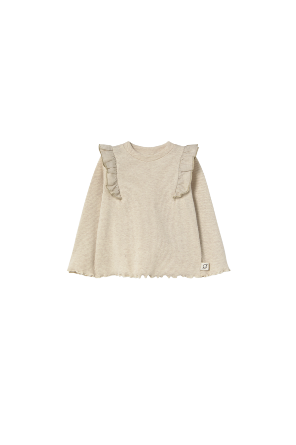 Cozmo - Vilna239w5 stone soft cotton rib very soft, warm, baby sweater