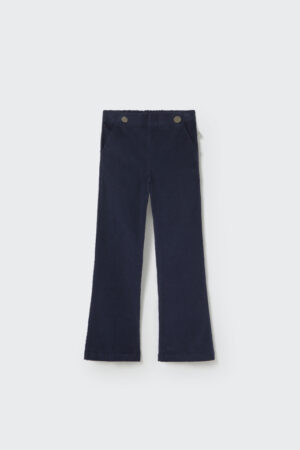 Cozmo - Fine comfort corduroy flared pants, very soft, dark blue, elegant, organic cotton, baby and kids
