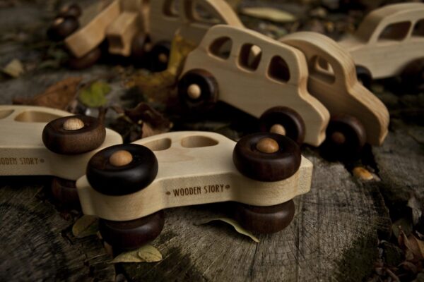 Wooden Toys - 30's car Wooden Toys - Montessori playground, baby and kids, natural wood