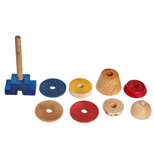 Wooden Toys - Montessori Stacking toy Stick Fig. No 02 , playground, baby and kids, natural wood