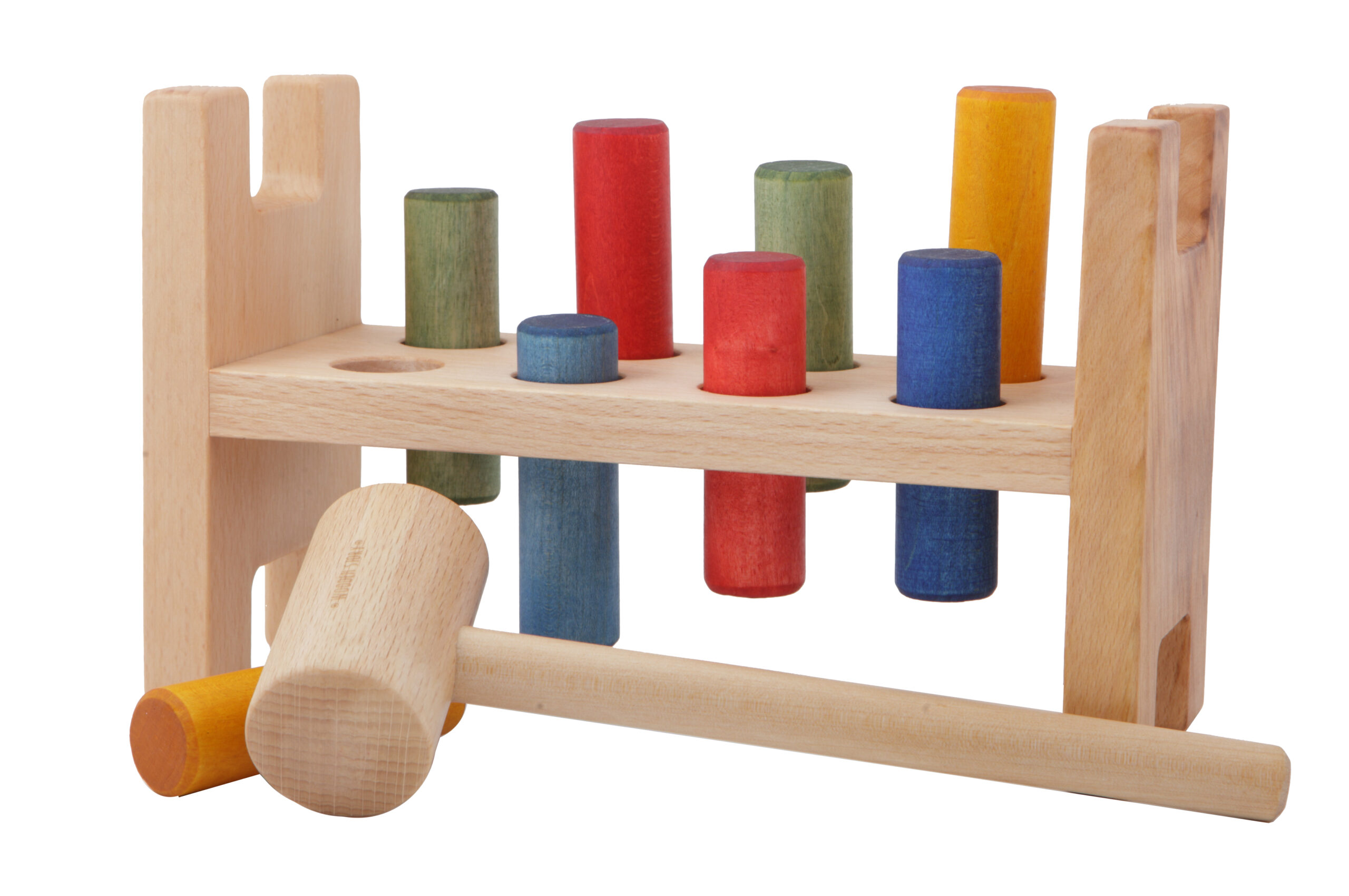 Wooden Toys - Montessori Rainbow pound-a-peg, playground, baby and kids, wood toys
