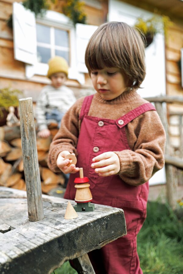 Wooden Toys - Montessori Stacking toy Stick Fig. No 03 , playground, baby and kids, natural wood