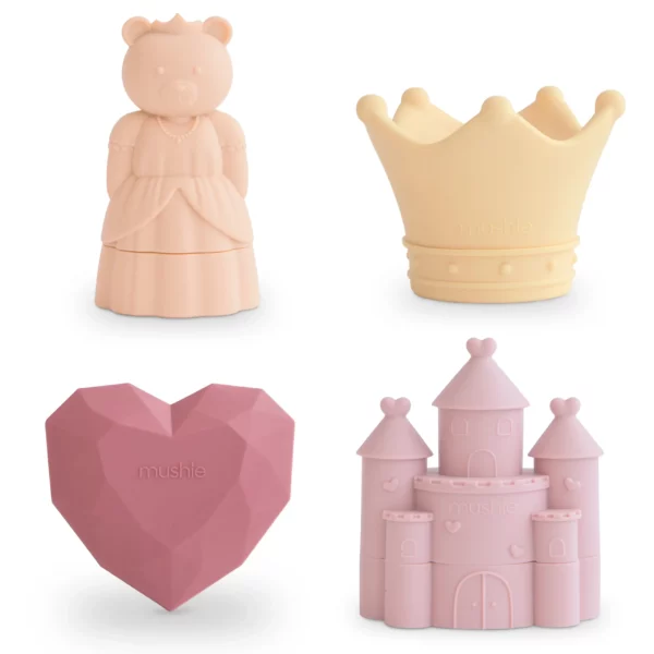 Mushie - Princess bath play set, silicon, natural, baby and kids, playground
