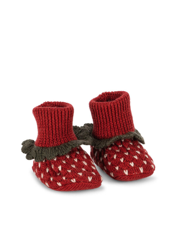 Konges Slojd – Strawberry Booties merino wool for baby