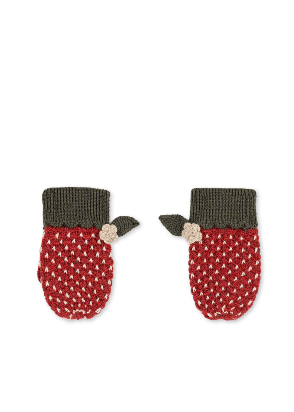 Konges Slojd – Strawberry Mittens merino wool for baby, gloves