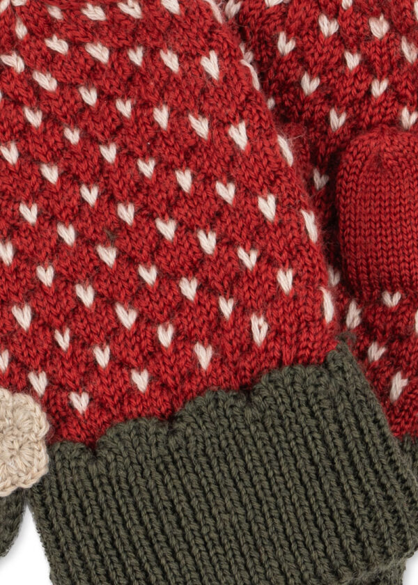 Konges Slojd – Strawberry Mittens merino wool for baby, gloves
