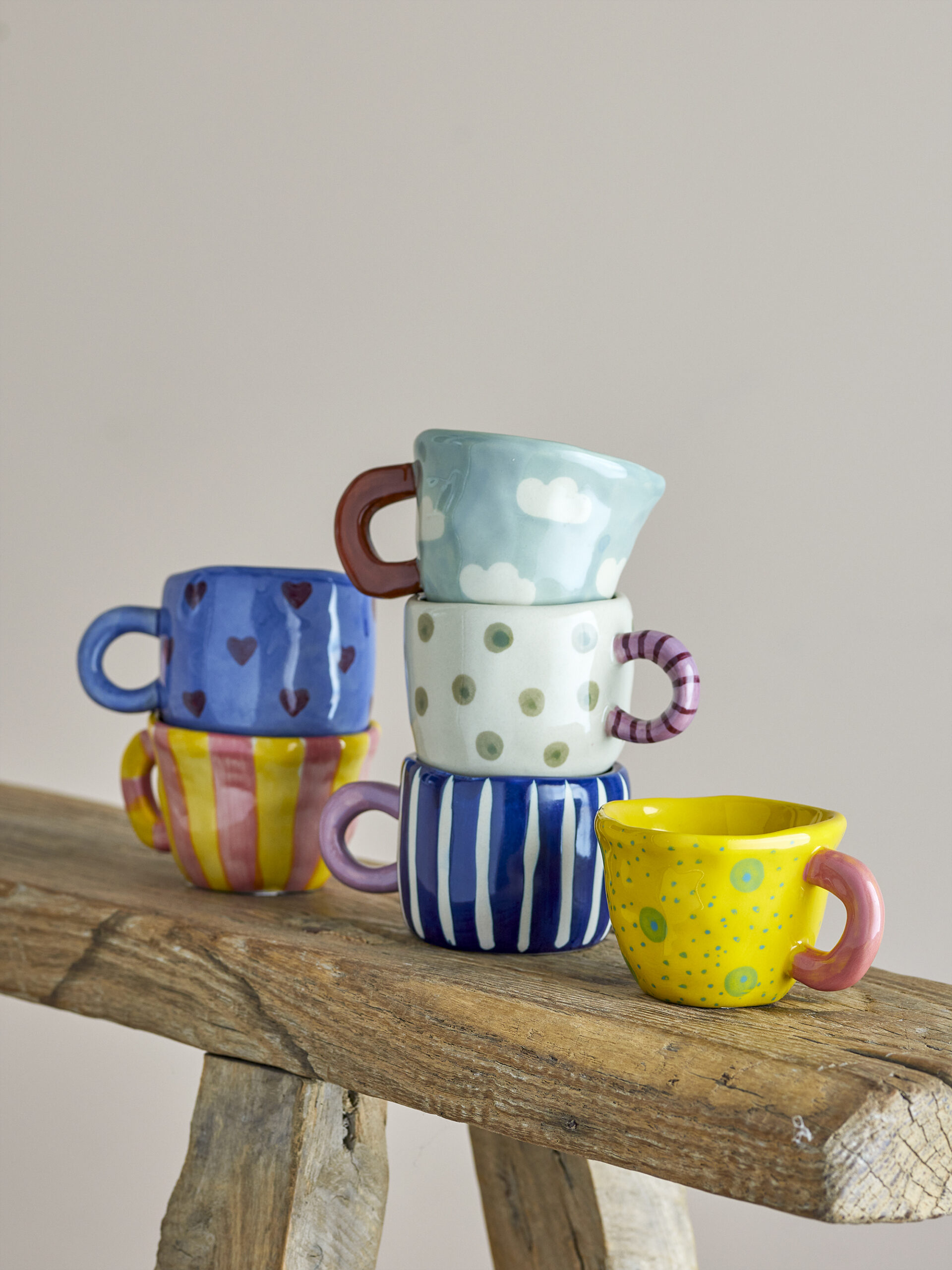Children’s stoneware cup with multicolour design – Bloomingville Mini