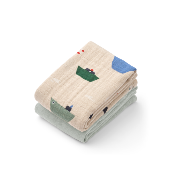 Lewis Muslin Cloth 2 Pack LW14907 2669 Sailing Dove blue mix