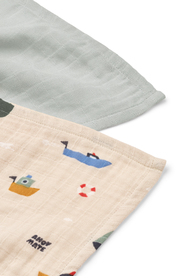 Lewis Muslin Cloth 2 Pack LW14907 2669 Sailing Dove blue mix