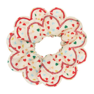 182083 32 HEART PRINT SCALLOPED SCRUNCHIE