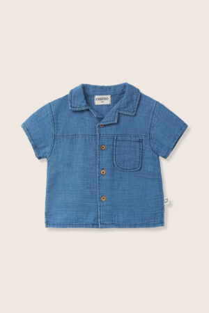 GALE327s6 blue denim gauze cotton