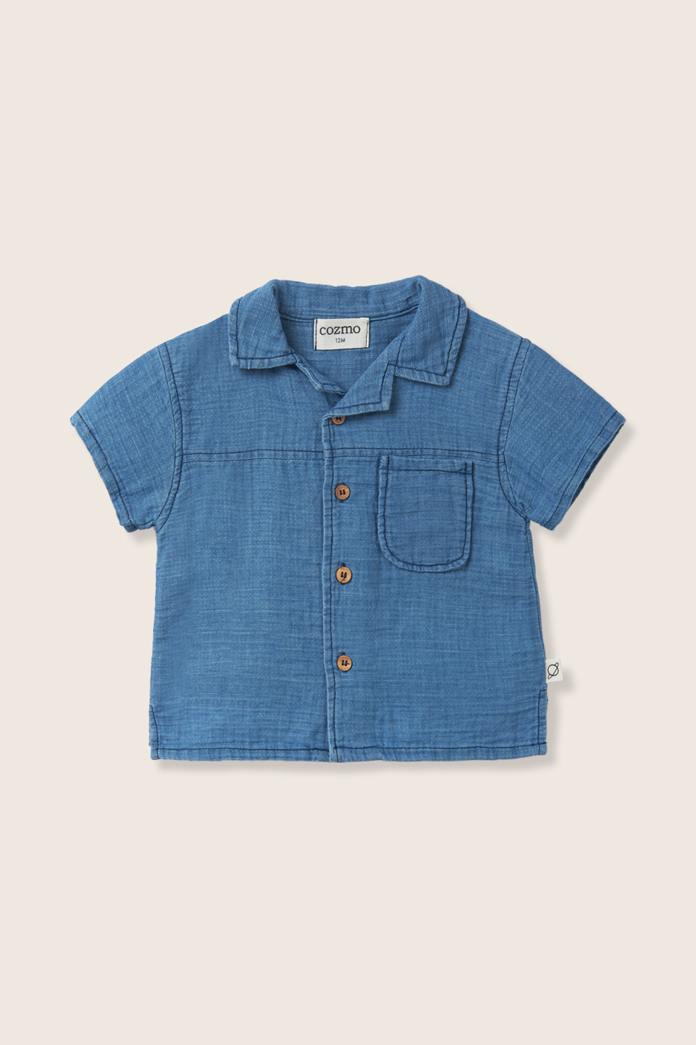 GALE327s6 blue denim gauze cotton