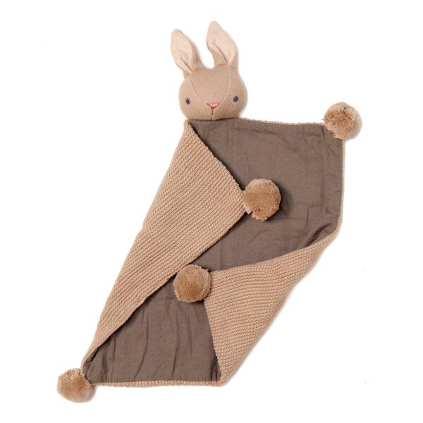 Baby threads taupe gift set organic rattle comforter