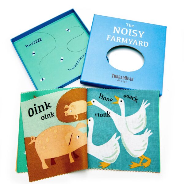 Threadbear noisy farmyard rag book