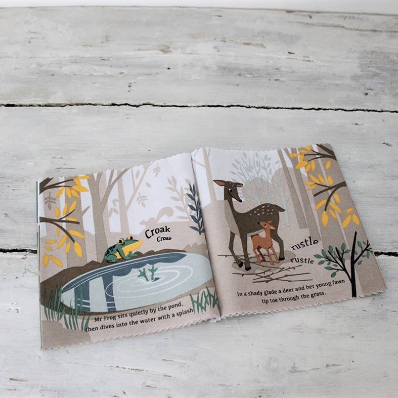 Threadbear woodland hush rag book