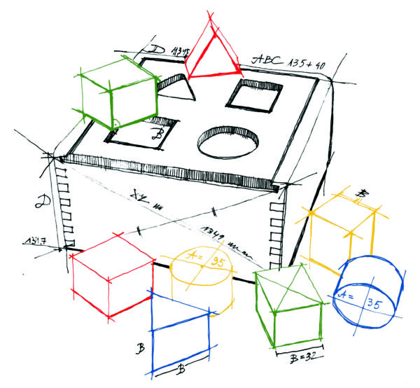 5. RAINBOW SHAPE SORTER BOX DRAWING