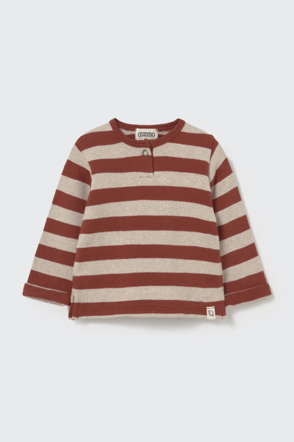 REMO238w6 ginger stone striped brushed soft knit