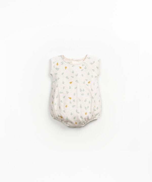 Printed rib onesie grés