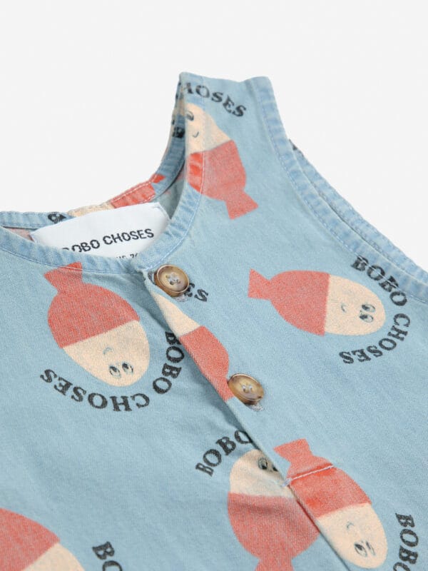 Morning Egg all over denim playsuit - Image 3