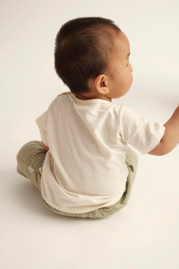 Organic slub baby t-shirt Ivory - Image 3