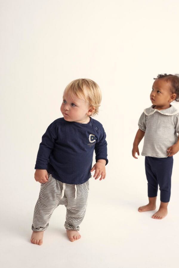 Organic slub baby pants navy - Image 3