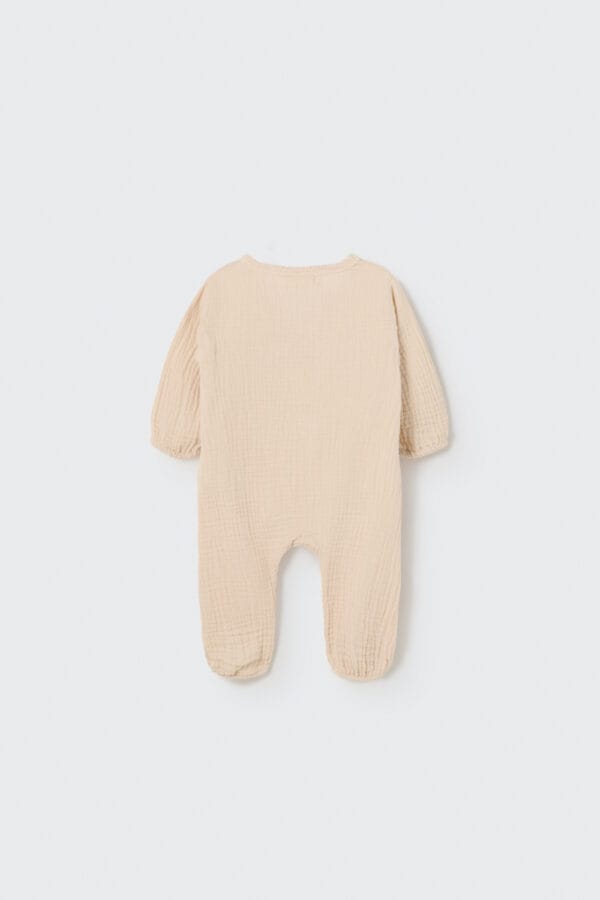 Soft gauze newborn jumpsuit ecru - Image 2