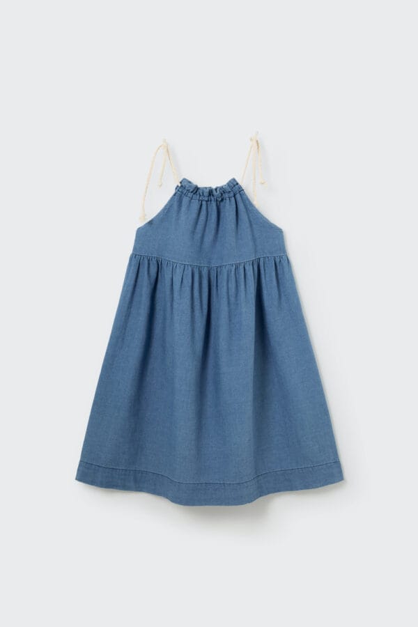 Twill denim dress blue