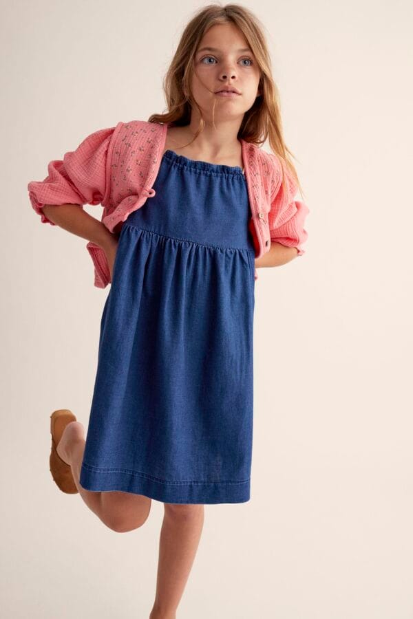 Twill denim dress blue - Image 3