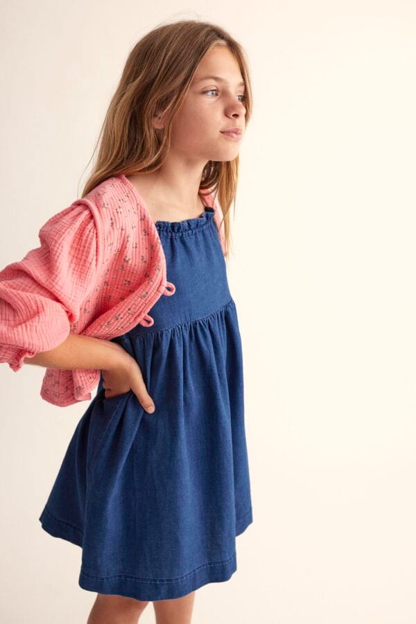 Twill denim dress blue - Image 4