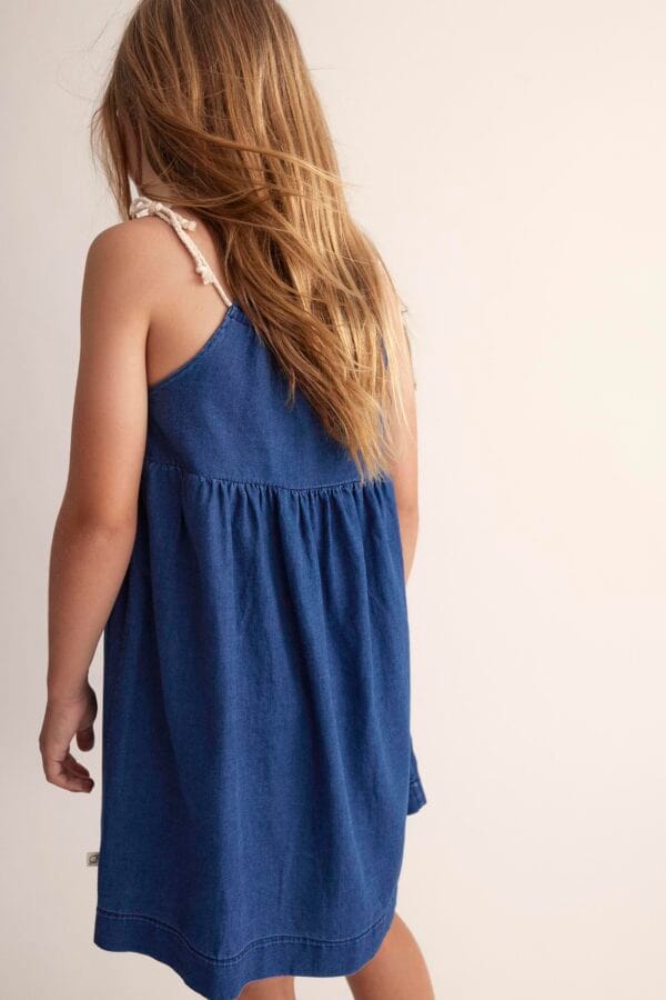 Twill denim dress blue - Image 5