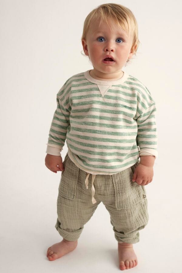 Soft gauze baby pants frosty green - Image 3