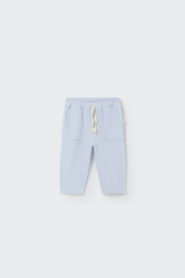 Soft gauze baby pants sky blue