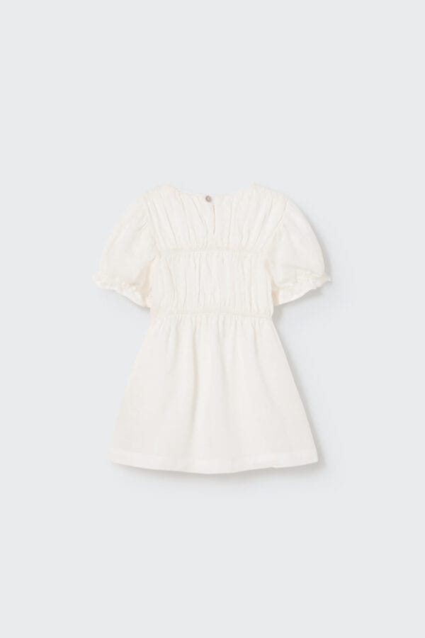 Linen baby dress Ivory - Image 2