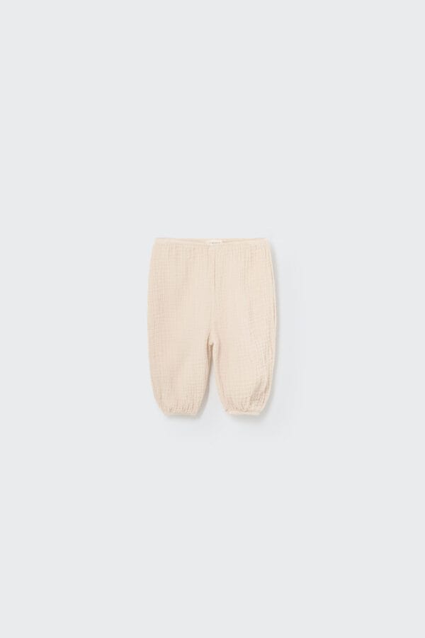Soft gauze newborn pants ecru