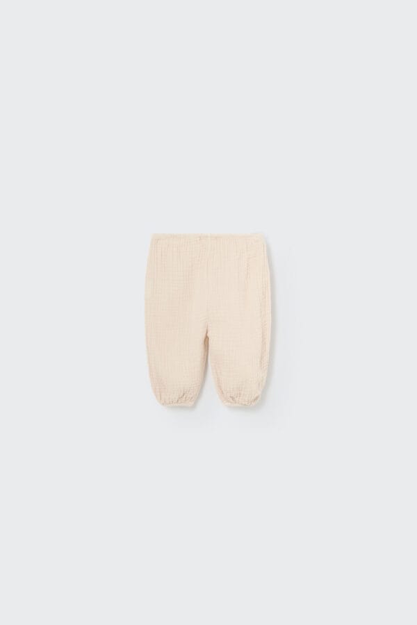Soft gauze newborn pants ecru - Image 2