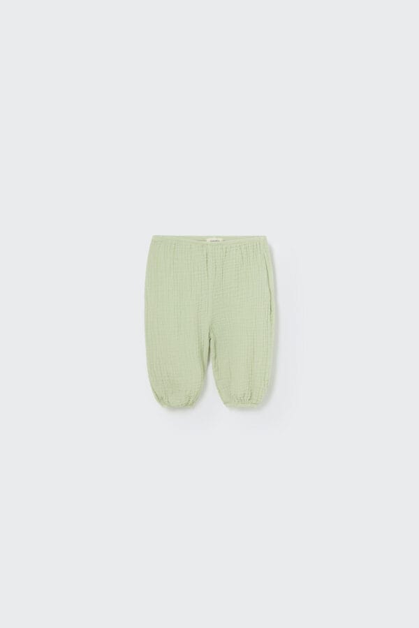Soft gauze newborn pants tender green