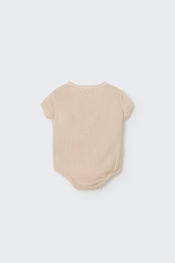 Soft gauze newborn bodysuit ecru - Image 2