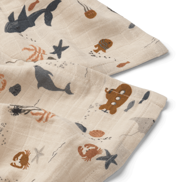 Lewis Muslin Cloth 2-Pack Sea creature - Image 2