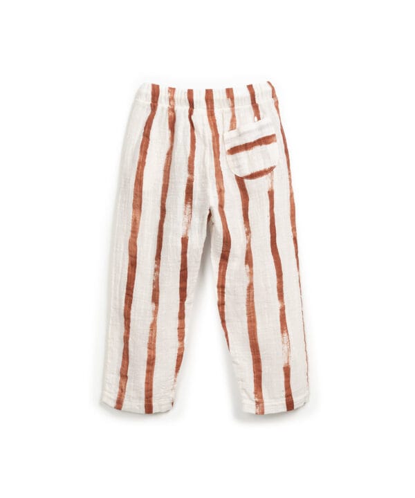 Fabric trousers with striped print - Image 2