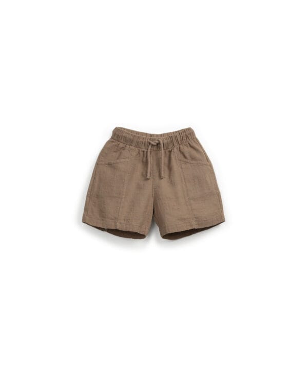 Cotton fabric shorts in organic cotton with pockets