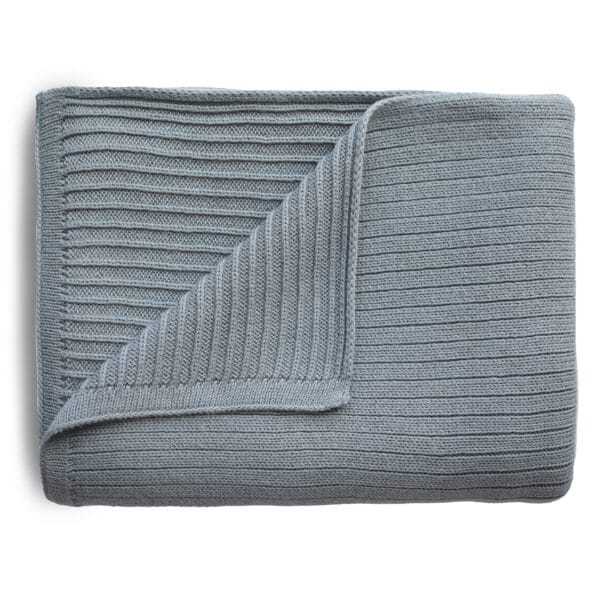 Knitted Baby Blanket Ribbed Smoke Bio Cotton