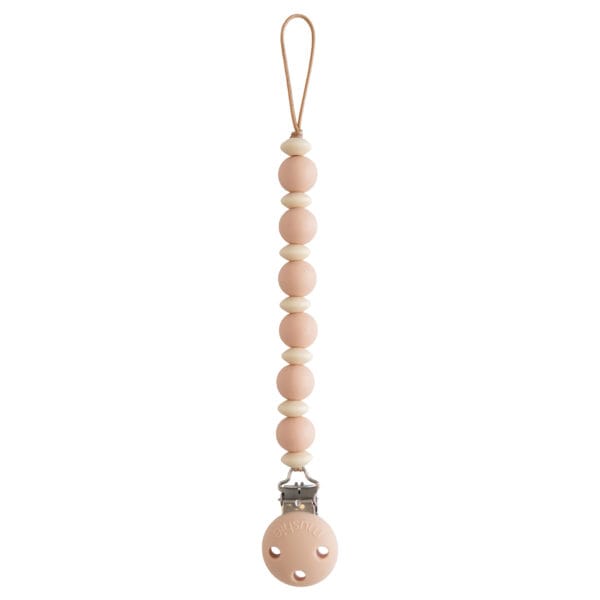 Mushie Silicone Pacifier Clip - Luna Blush